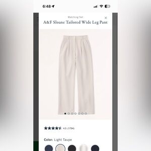 Abercrombie Sloane Tailored Wide Leg Pant